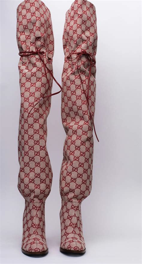 gucci monogram history|Gucci monogram thigh high boots.